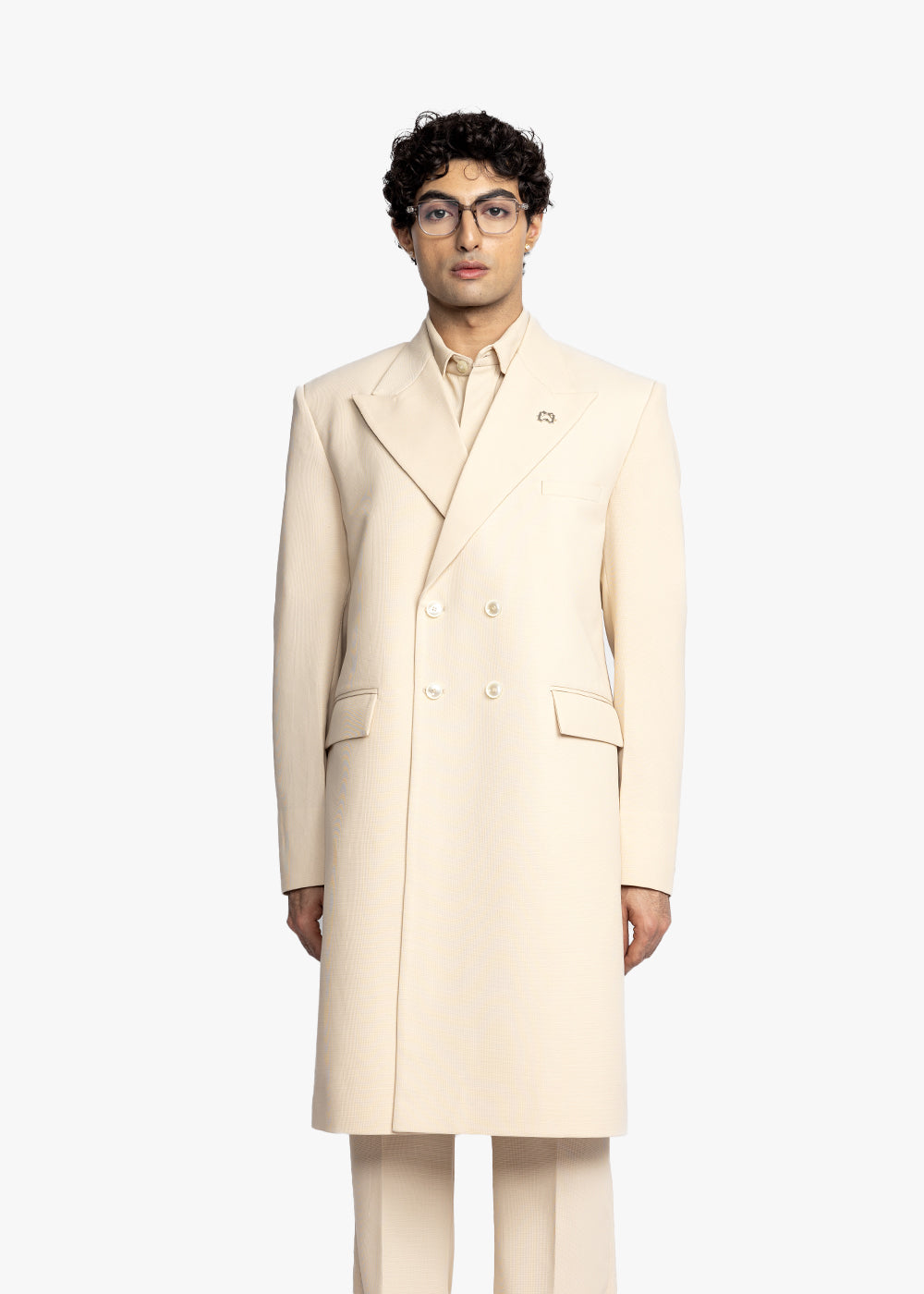 RICHES DOUBLE BREASTED OVERCOAT - SESAME