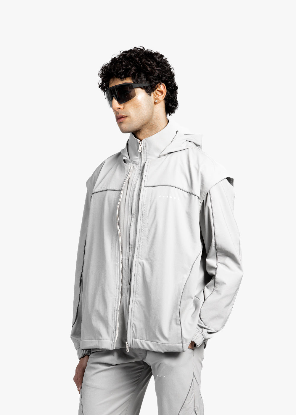 DOUBLE LAYER TRACK JACKET - GREY